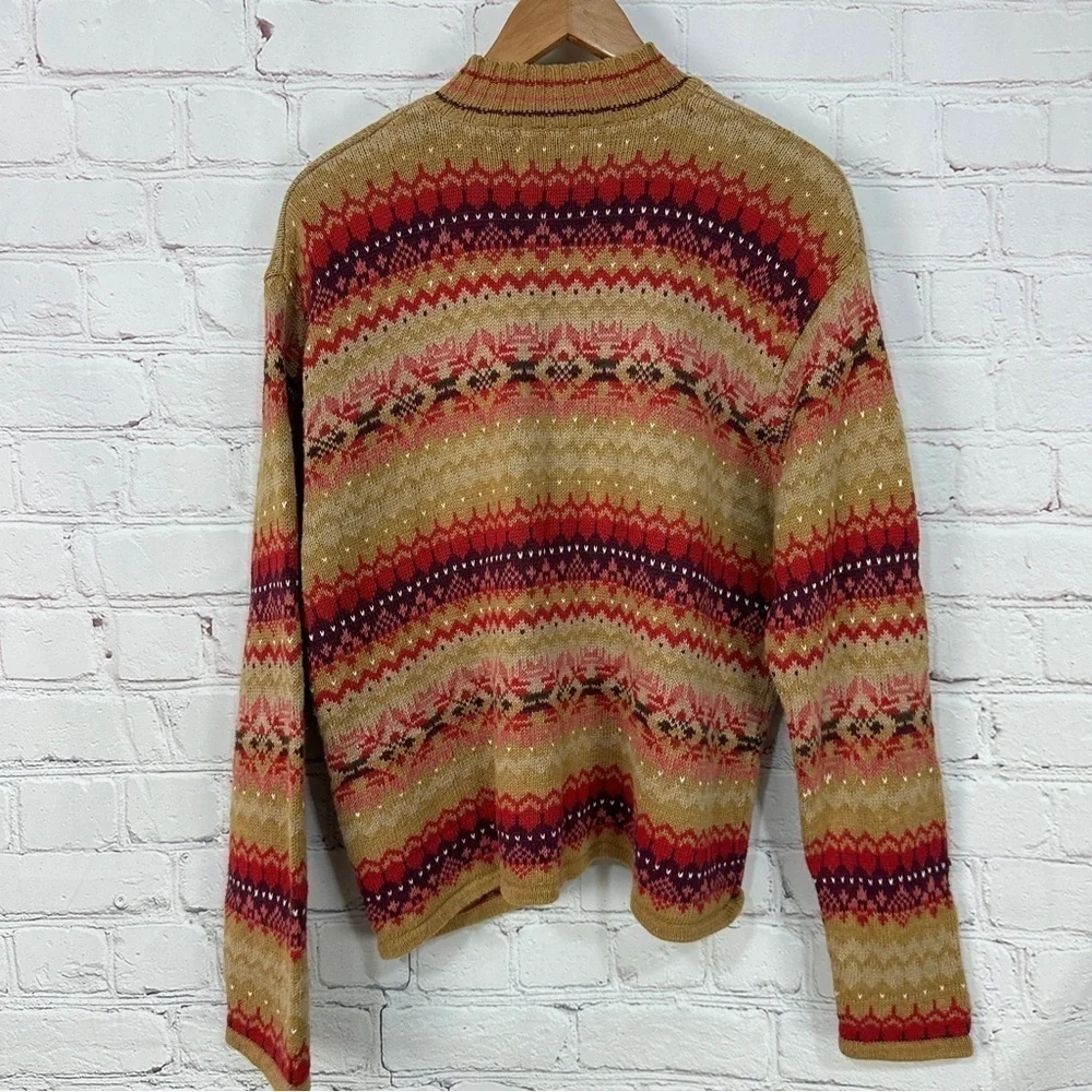 Vintage women’s zippered cardigan sweater size extra large stretchy Cottagecore - Picture 5 of 7